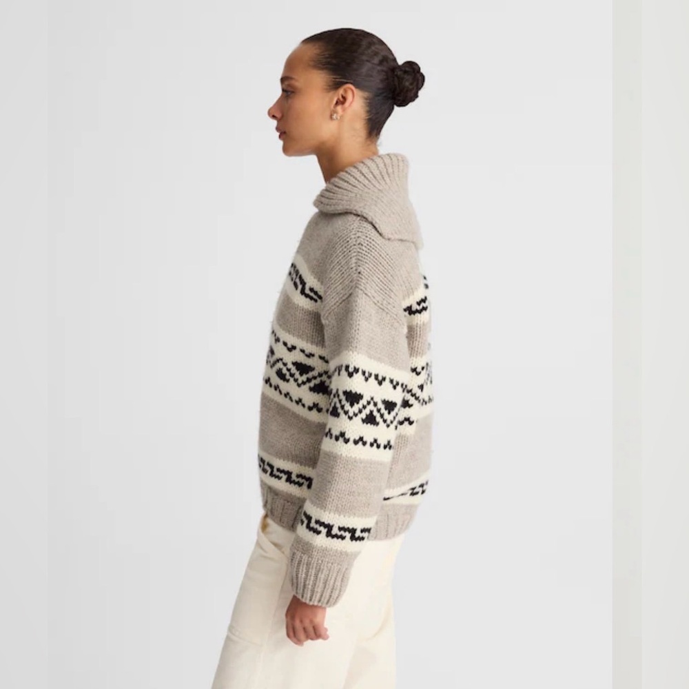 Madewell Fair Isle zip front Cardigan jacket in wool, size small - Picture 5 of 14